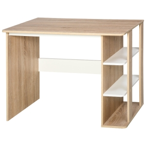 HOMCOM Office Desk w/ 3-Tier Display Shelf Storage - Wood effect
