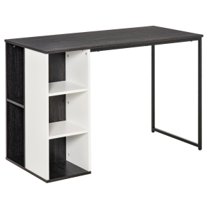 HOMCOM Home Office Computer Desk with Storage Shelves Writing Table Workstation, Grey