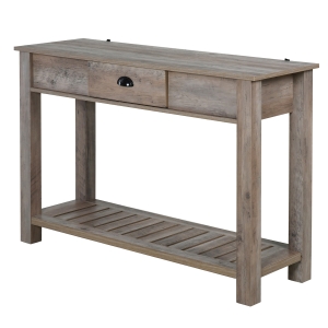 HOMCOM Mesa Tipo Consola Estilo Colonial Mesa Auxiliar para Pasillos Entradas Dormitorio con Cajón Estante Inferior 120x39x81 cm Gris