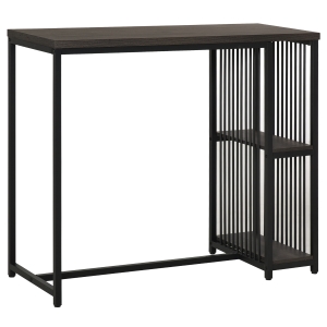 HOMCOM Bar Table with 2-Tier Shelf, Steel Tube, Adjustable Foot Pad for Home Pub Cafe