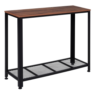 HOMCOM Steel Frame Industrial Style Console Table Brown/Black