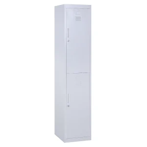 Vinsetto Vertical Locker Cabinet, Cold Rolled Steel Storage with Shelves, Office Cupboard, Grey, 38 x 46 x 180 cm