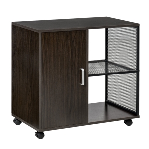 HOMCOM Particle Board Rolling Printer Stand Brown