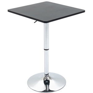 HOMCOM Modern Height Adjustable Bar Table with Square Tabletop and Metal Base Home Pub