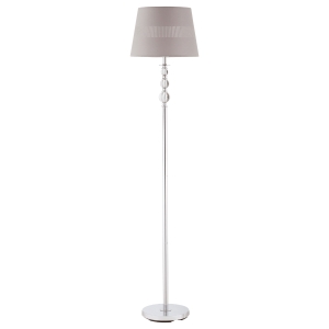 HOMCOM Modern Floor Lamp w/ Fabric Shade and Chrome Base Elegant Decoration for Study