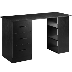 HOMCOM 120cm Computer Desk Writing PC Table Workstation Laptop w/ 3 Shelf & Drawers