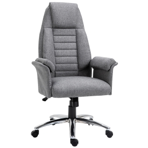 HOMCOM High back Double-Tier Armrest Office Chair Grey