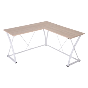 Vinsetto L-Shaped Computer Desk Corner PC Table Writing Workstation Home Office, White
