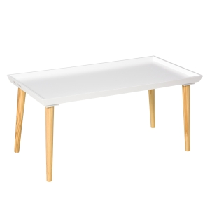HOMCOM Scandinavian-Style Tray Top Coffee Table - White