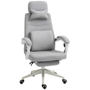 Vinsetto Polyester Ergonomic Neck & Back Support Home Office Chair Grey