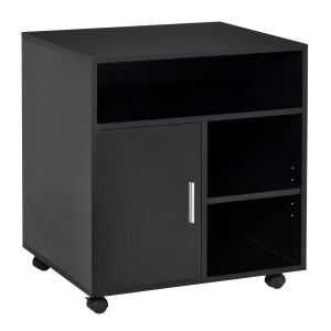 HOMCOM Particle Board 4-Compartment Storage Unit Black