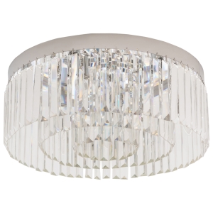 HOMCOM Luxurious Crystal Ceiling Light Modern Chandelier w/ Stainless Steel Base