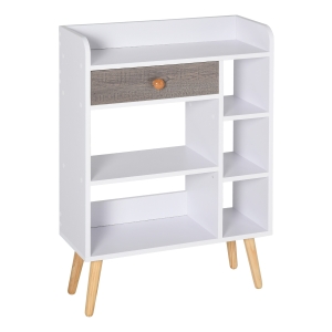 HOMCOM Particle Board 7-Compartment Shelving Unit White/Brown