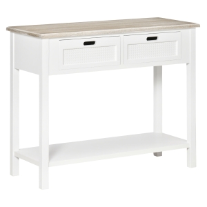 HOMCOM Console Table w/ Drawers and Shelf Sofa Table for Hallway Living Room Bedroom