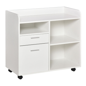 Vinsetto Filing Cabinet Mobile Printer Stand w/ Adjustable Storage Shelf, 2 Drawers