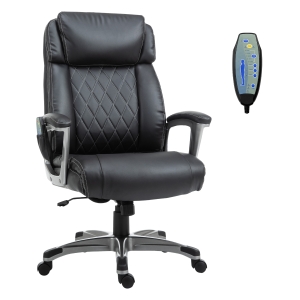 Vinsetto Massage Office Chair High Back w/ Adjustable Height Lumbar Support Black