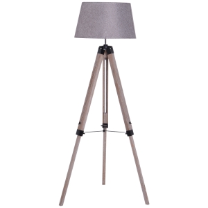 HOMCOM Free Standing Floor Lamp, 65Lx65Wx99-143H cm-Grey