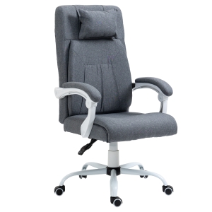 Vinsetto Office Chair Ergonomic Reclining Executive Home Office Chair w/ Pillow Grey