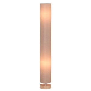 HOMCOM 120H cm Wooden Base Floor Lamp Standing Lamp W/Linen Fabric-Cream White