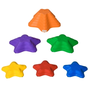 Outsunny 6pcs Balance Stepping Stones for Kids Starfish Style Non-slip Obstacle Course Stackable Balance Blocks Encourage Toddler Balance Indoor Outdoor