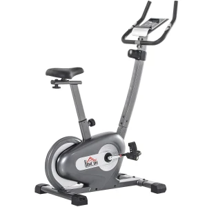 HOMCOM Indoor Magnetic Exercise Bike 10-Level Adjustable Magnetic Resistance Cardio Workout Cycling Bike Trainer, 16lbs Flywheel, LCD Display, Grey