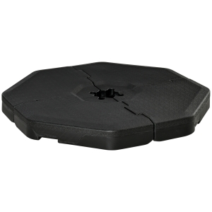 Outsunny 4 Pesos para Base de Sombrilla Rellenable de Agua 104 kg Arena 125 kg o Mixto 140 kg 4 Piezas para Base Cruzada de Parasol para Jardín Exterior 109x109x10 cm Negro