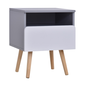 HOMCOM MDF Nordic Side Table White/Grey