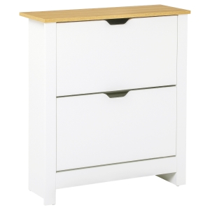 HOMCOM 12-Shoe Slim Storage Cabinet - White