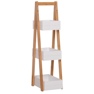 HOMCOM Bathroom A-Shape Rack, 3-Tier-Bamboo