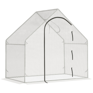Outsunny Walk-In Portable Greenhouse Mini Grown House w/ Steel Frame Window Plants