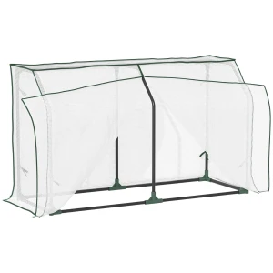 Outsunny Mini Greenhouse Portable Garden Growhouse for Plants with Zipper Design for Outdoor, Indoor, 120 x 45 x 70cm, White