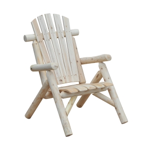 Outsunny Outdoor Classic Wooden Adirondack Deck Outdoor Patio Lounge Chair with Ergonomic Design Fir Wood Frame, Natural Wood