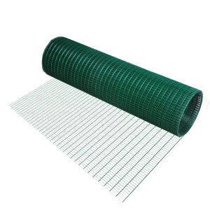 Pawhut PVC Coated Welded Wire Mesh 30m-Dark Green