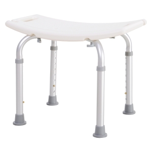 HOMCOM Portable Non-Slip Bathroom Stool – White