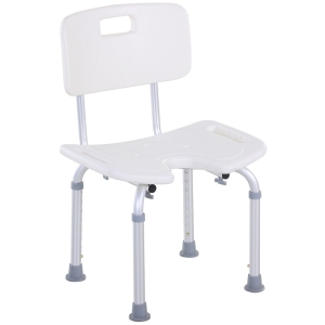 HOMCOM Aluminium-Alloy Mobility Aid Adjustable Shower Stool