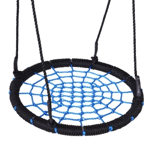 HOMCOM Kids Spider Web Swing, Φ60x5H cm-Black/Blue