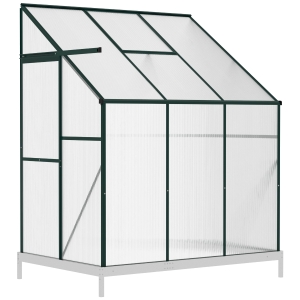 Outsunny Walk-In Garden Greenhouse Heavy Duty Aluminum Frame Polycarbonate w/ Roof Vent