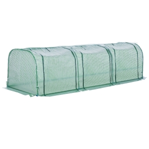Outsunny Tunnel Greenhouse Green Grow House Steel Frame for Garden Zipper Doors 3.5x1x1m