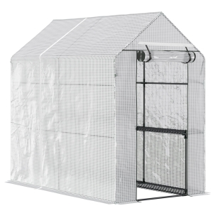 Outsunny Walk-In Greenhouse Tunnel Steel Frame Transparent PE 186x120x190cm