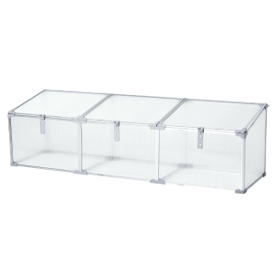 Outsunny Aluminum Greenhouse Plants Raised Bed Vented Cold Frame Protector 180L x 51W x 51H cm, Transparent