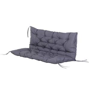 Outsunny Garden Bench Cushion 2 Seater Swing Chair Seat Pad for Indoor & Outdoor Use, 120W x 110L x 12Dcm-Grey