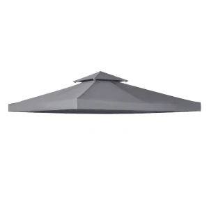 Outsunny Gazebo Canopy Roof Top Replacement Cover, 3 x 3m, Spare Part, Deep Grey (TOP ONLY)