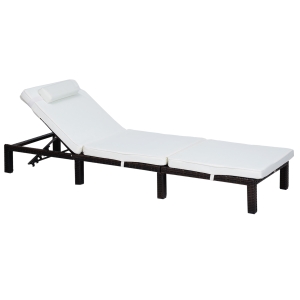 Outsunny Rattan Sun Lounger-Brown