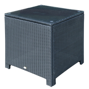 Outsunny Rattan Side Table-Black
