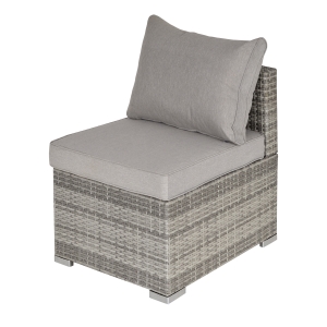 Outsunny Outdoor Garden Furniture Rattan Single Sofa Chair w/ Padded Cushions Light Grey