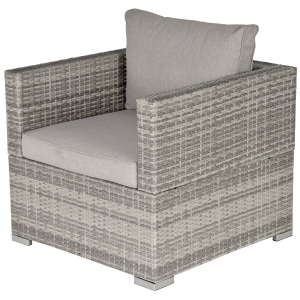 Outsunny Outdoor Single Wicker Furniture Sofa Chair w/ Padded Cushion for Garden Balcony