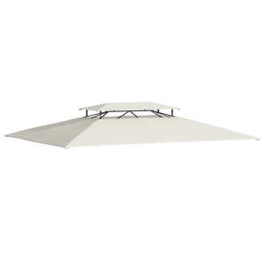 Outsunny Teto de Substituição 4x3m para Pérgola de Jardim 2 Níveis Respirável com 8 Orifícios de Drenagem Cobertura Superior de Substituição para Pérgola Exterior Bege