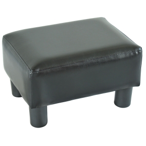 HOMCOM Footstool Ottoman Foot Rest PU Leather-Black