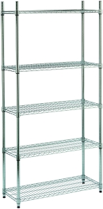 Scaffale Cromato 5 Piani - 90X35X180 Cm