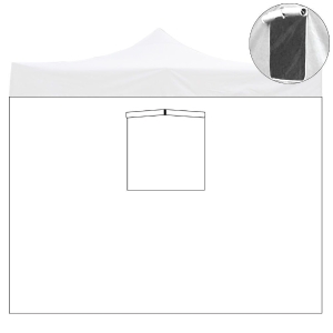 Telo laterale 2x2mt bianco impermeabile con finestra ricambio per gazebo richiudibile 2x2mt